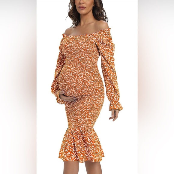 VmSlyii Dresses & Skirts - Maternity Summer Floral Midi Bodycon Dress